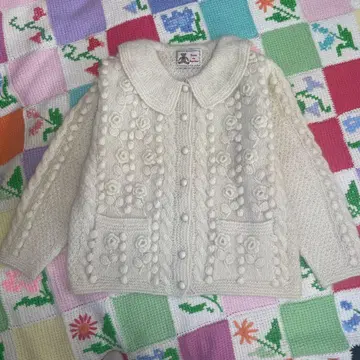 Coup de Bonhur 아이보리 가디건 레트로 구제 의류