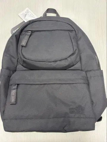 [ 미사용 ] MARY QUANT 올 블랙 심플 로고 백팩 L