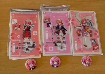 스시로 사쿠라미코 아크릴 스탠드 캔뱃지 3종 컴플리트 세트