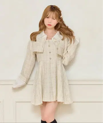 apres jour 트위드 미니 원피스 셋업