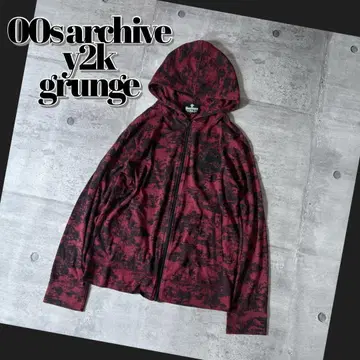 00s archive scull zip up hoodie y2k punk