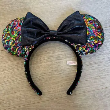 컬러풀 스팽글 미키 귀 머리띠