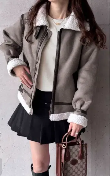 옷깃 2Way 무스탕 보아 블루종 [K9056b]