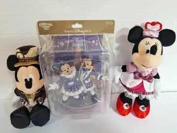 크리스마스 위시 미키&미니 피규어린과 인형 배지 세트