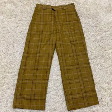 펜들턴 슬랙스 메쉬 팬츠 체크 바지 와이드 스트레이트