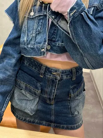X-girl 데님 미니 스커트