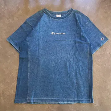 champion reverse wave 인디고 남성용 T셔츠 구제 의류