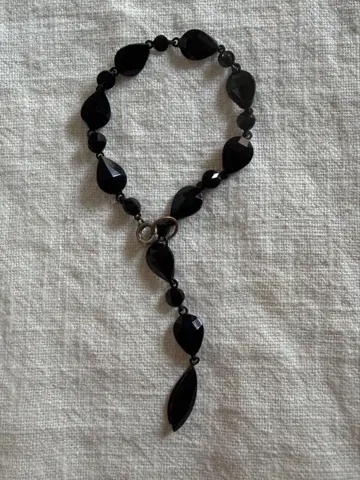 프랑스 앤티크 빈티지 블랙 유리 팔찌