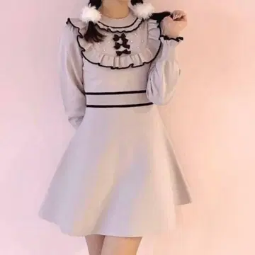 에블린 evelyn 바이컬러 프릴OP