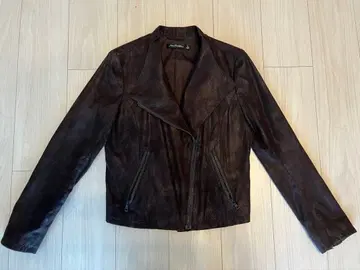 라이더 자켓 브라운 스웨이드 느낌 가죽 인조 가죽