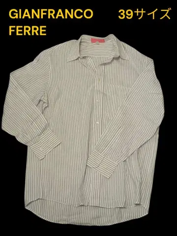 새상품급 장프랑코 페레 39 긴팔 스트라이프 셔츠 면 100% 이탈리아제