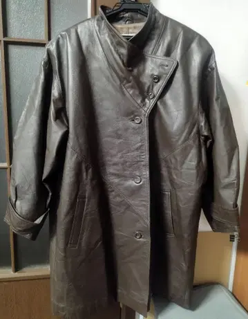 [ ECHO ] 가죽 자켓 천연 가죽 빈티지 짙은 갈색