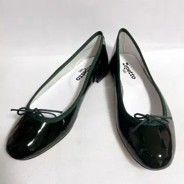 컨디션 최상 레페토 샌드 리옹 발레리나 리본 플랫슈즈 에나멜 블랙