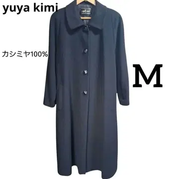 [ 캐시미어 100% ] yuya Kimi 블랙 롱 코트 고급 체스터