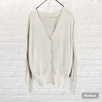 12230 Spick & Span V넥 가디건 베이지 워셔블 구제 의류