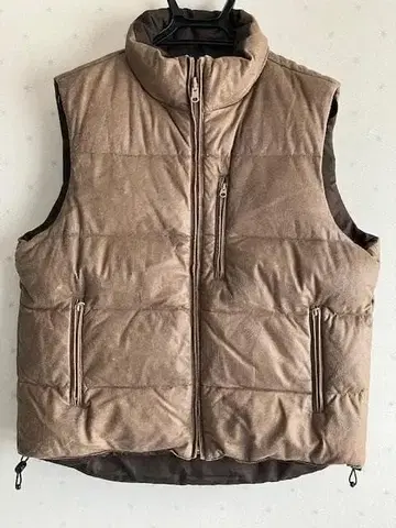 브라운 리버서블 다운 베스트 지퍼 부착 [ KANSAI JEANS ]