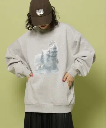 니코앤드 [ 아사히야마 동물원 응원 상품 ] 맨투맨 그레이