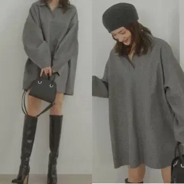 ACYM 니트 원피스 그레이