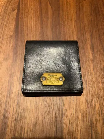 ROTAR 블랙 가죽 접이식 지갑
