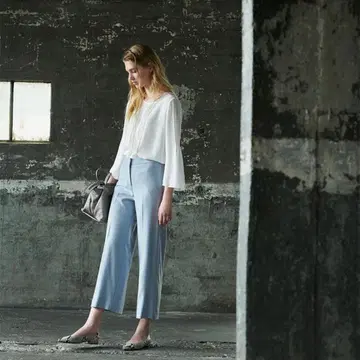 theory luxe 정가 29. 크롭 와이드 팬츠 울 36 그레이