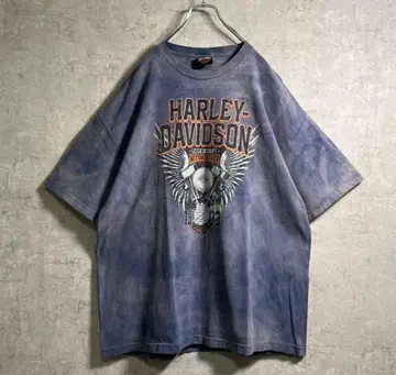할리데이비슨 구제 의류 T셔츠 마다라 페이드 음악 스트릿 빈티지