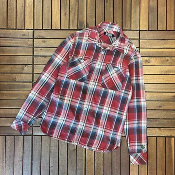 HYSTERIC GLAMOUR 체크 긴팔 셔츠 린넨 자수