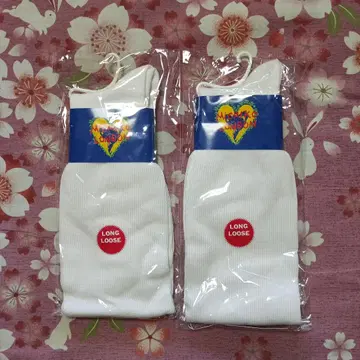 레트로 화이트 루즈 삭스 23~25cm 2족 세트