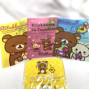 리락쿠마 클리어 파일 3장 타월 손수건 세트 로손