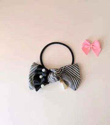 리본 & 펄 머리끈