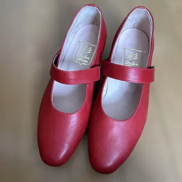 소가죽 펌프스 빨간색 힐 빨간색 펌프스 22.5 일본제