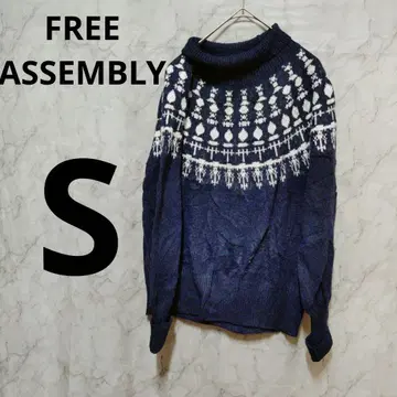 FREE ASSEMBLY [ S ] 스웨터 노르딕 무늬 네이비