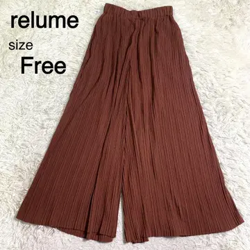 relume 와인 레드 컬러 플리츠 와이드 팬츠