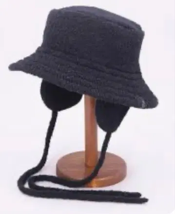 카시라 귀마개 달린 버킷햇 블랙