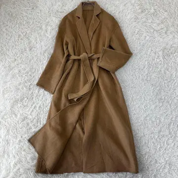 PLST 더블 페이스 벨티드 코트 카멜 야크 맥시 길이 M 벨트