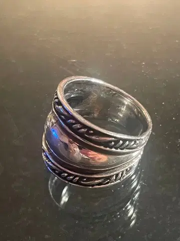 실버 레이어드 반지 캐주얼