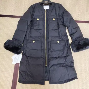 그레이스 콘티넨탈 Grace Class 블랙 다운 코트 퍼 포함