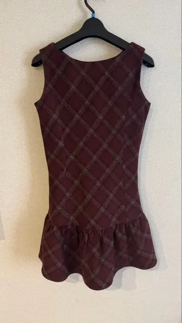 [택 포함 미사용] Darich 타탄 체크 슬리브리스 미니 원피스 플레어