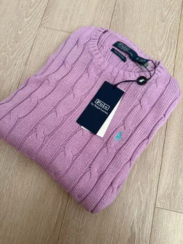 폴로 랄프로렌 코튼 니트 택 포함 새상품 퍼플 정품