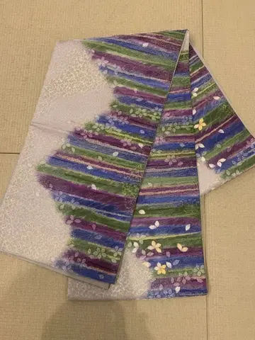 순수 실크 후쿠로 오비 새상품급