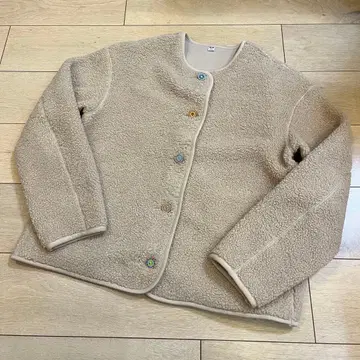 UNIQLO 빅 사이즈 장식 버튼 보아 플리스 가디건 에스닉