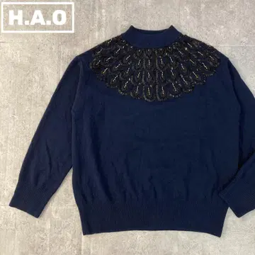 울/캐시미어 100% 하오 hao 비쥬 니트 [ ONE ]