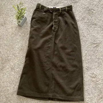 45rpm B-C 울 롱 스커트 카키