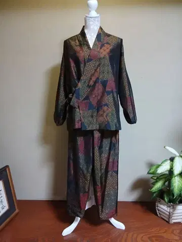 기모노 리메이크 본장 오시마 명주 사문 의복 상하의