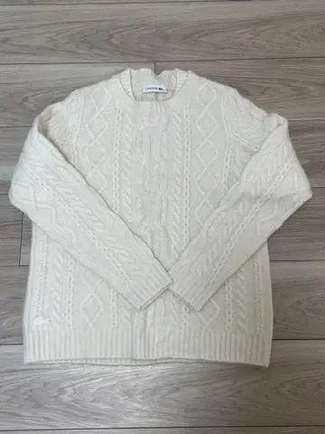 [ 새상품급 ] LACOSTE 아이보리 케이블 니트
