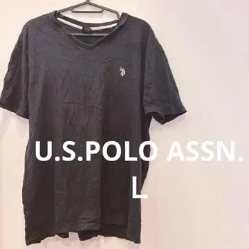 블랙 V넥T셔츠 POLO U.S.POLO ASSN.