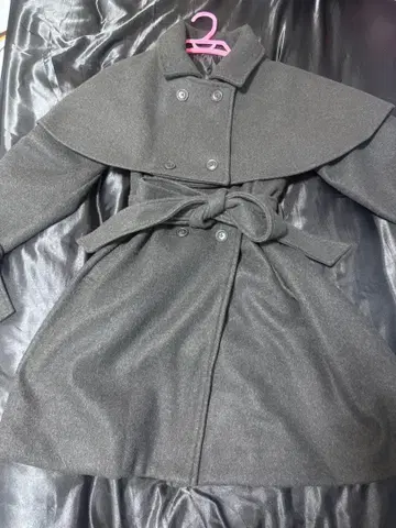 2way 케이프 세트 코트 차콜