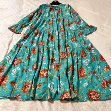 [ 새상품급 ] Ranan 라난 티어드 롱 원피스 L 꽃무늬 보타니컬