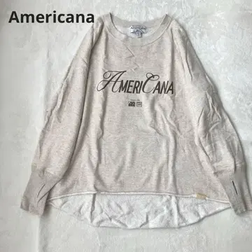 Americana 베이지 로고 트레이닝복 사이드 지퍼 포함