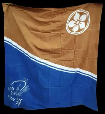 대형 빈티지 원단 네이비 나염 초목 염색 본면 대형 보자