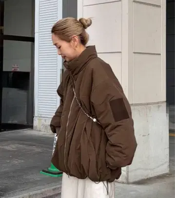 [ 시착만 한 상품 ] PON 기획 충전솜 스탠드 카라 자켓 브라운